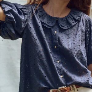 The Great - Artisan Top - Riverside Blue